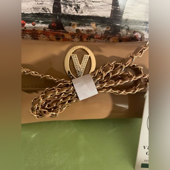 NWT $210 Valentino Orlandi Tan Crossbody 
Gold Braided Chanel Like Strap - Picture 4 of 13